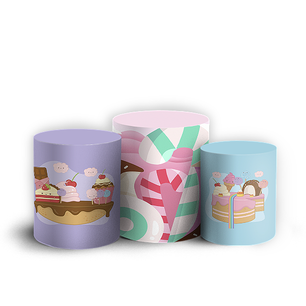 Trio Cilindro - Confeitaria - Sublimado 3D
