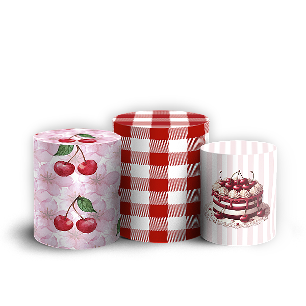 Trio Cilindro - Cerejinha - Sublimado 3D