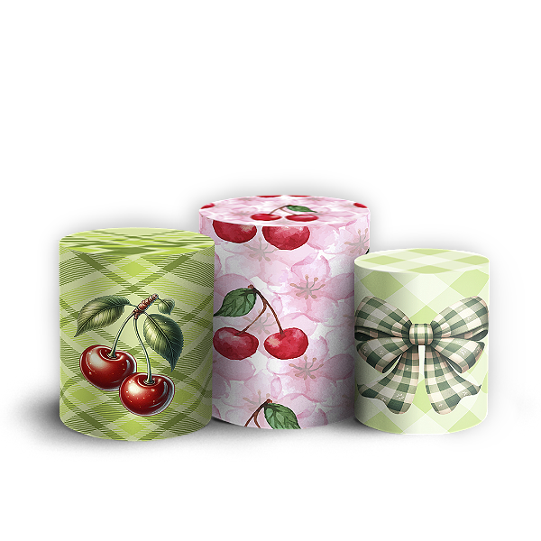 Trio Cilindro - Cerejinha - Sublimado 3D