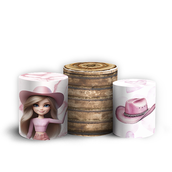 Trio Cilindro - Barbie Boiadeira - Sublimado 3D