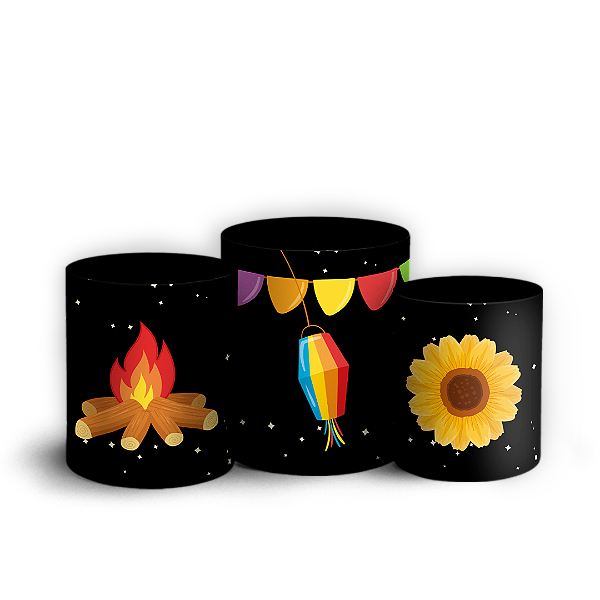 Trio Cilindro - Festa Junina - Sublimado 3D