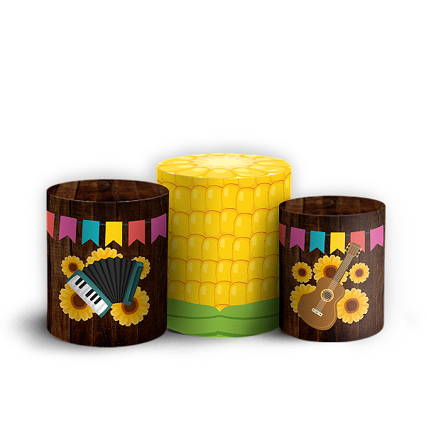 Trio Cilindro - Festa Junina - Sublimado 3D