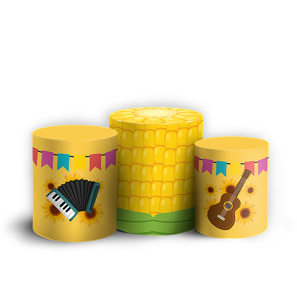 Trio Cilindro - Festa Junina - Sublimado 3D