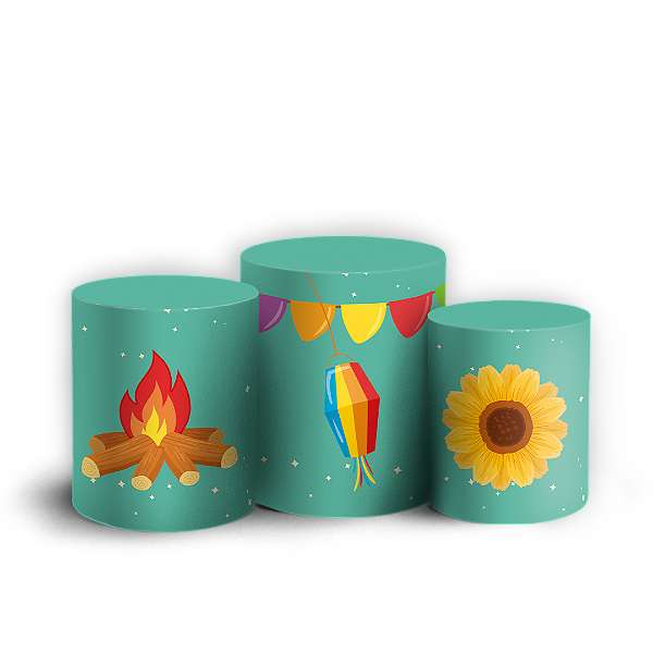 Trio Cilindro - Festa Junina - Sublimado 3D