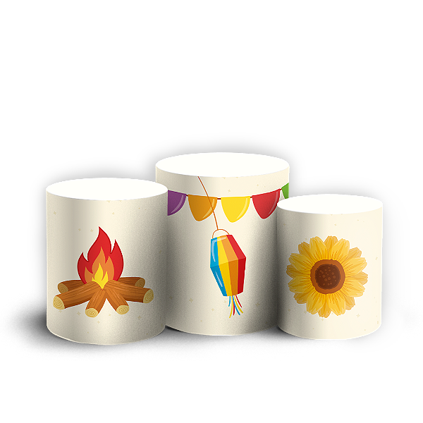 Trio Cilindro - Festa Junina - Sublimado 3D