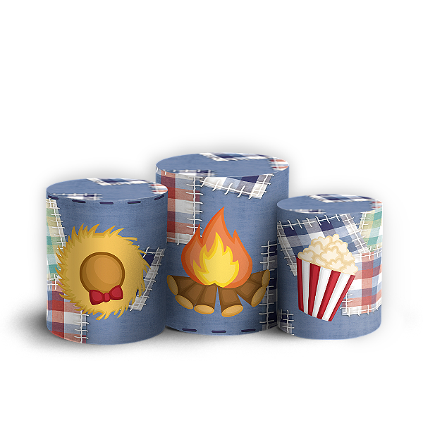 Trio Cilindro - Festa Junina - Sublimado 3D