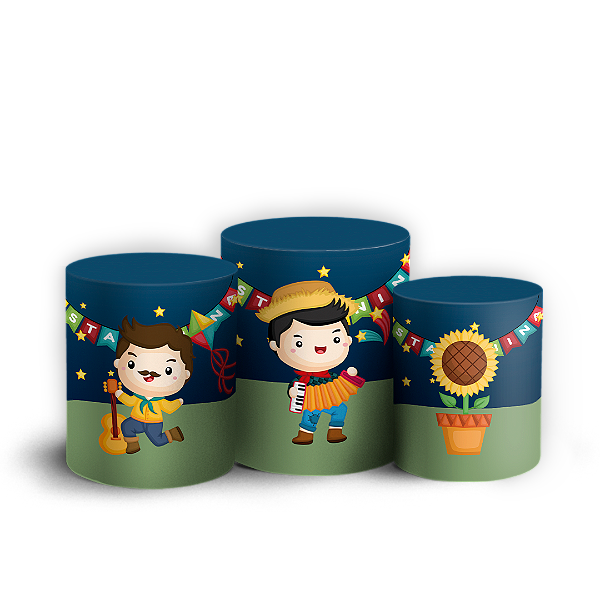 Trio Cilindro - Festa Junina - Sublimado 3D