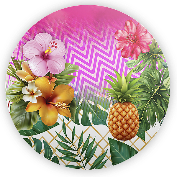 Painel Redondo - Tropical Floral - Sublimado 3D