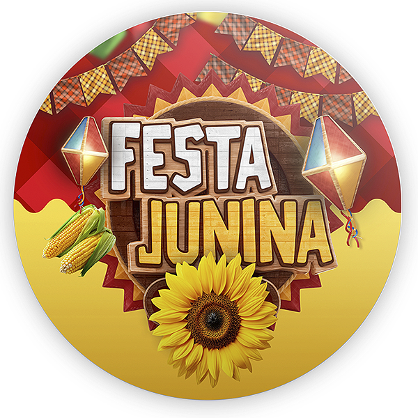 Painel Redondo - Festa Junina - Sublimado 3D