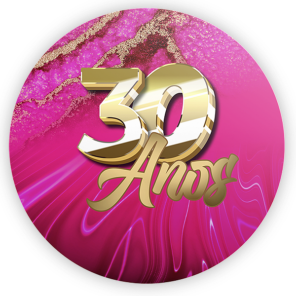 Painel Redondo - 30 Anos - Sublimado 3D
