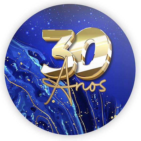 Painel Redondo - 30 Anos - Sublimado 3D