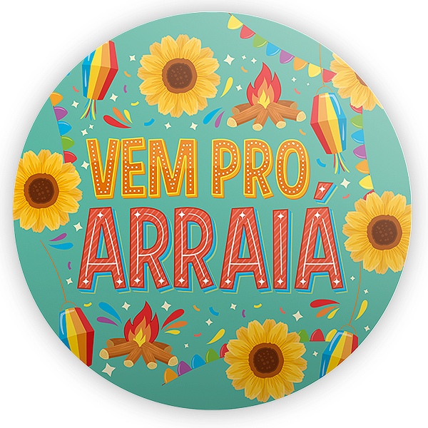 Painel Redondo - Festa Junina - Sublimado 3D