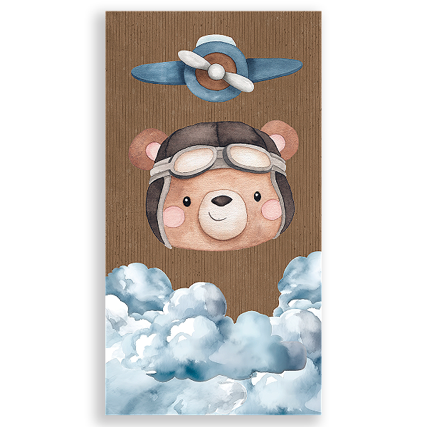 Faixa Lateral - Ursinho Aviador  - Sublimado 3D