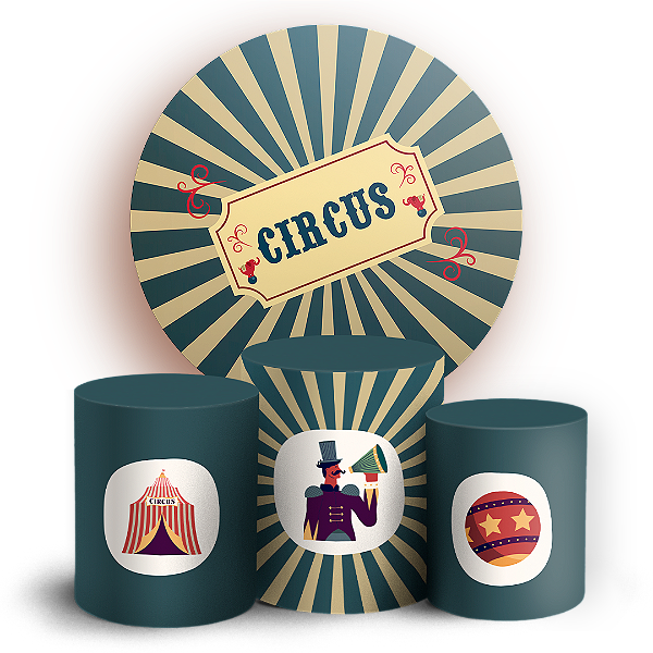 KIT Redondo e Trio - Circo - Sublimado 3D