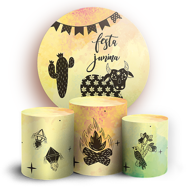 KIT Redondo e Trio - Festa Junina - Sublimado 3D