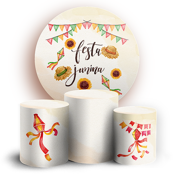 KIT Redondo e Trio - Festa Junina - Sublimado 3D
