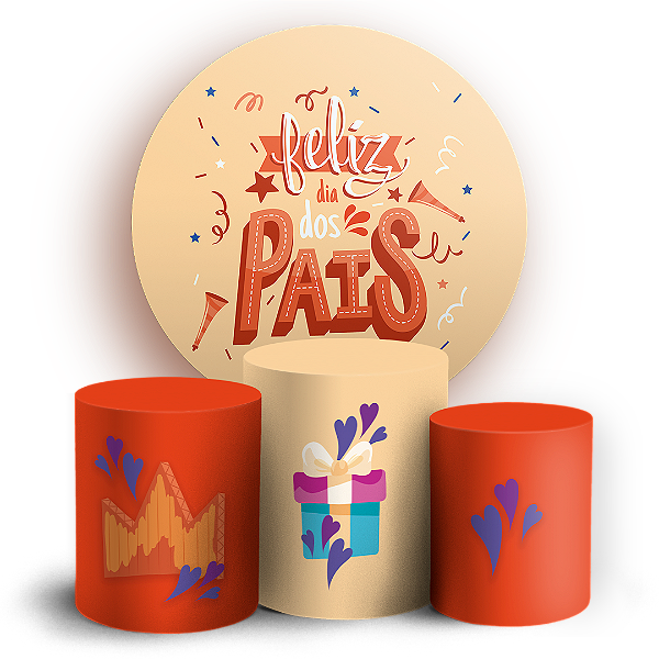 KIT Redondo e Trio - Dia dos Pais - Sublimado 3D