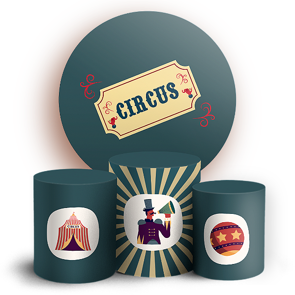 KIT Redondo e Trio - Circo - Sublimado 3D
