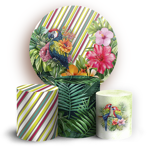 KIT Redondo e Trio - Tropical Floral - Sublimado 3D
