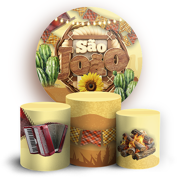 KIT Redondo e Trio - Festa Junina - Sublimado 3D