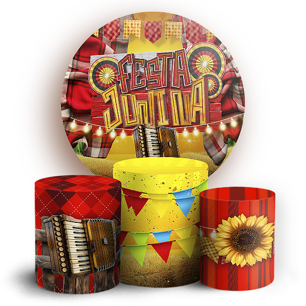 KIT Redondo e Trio - Festa Junina - Sublimado 3D