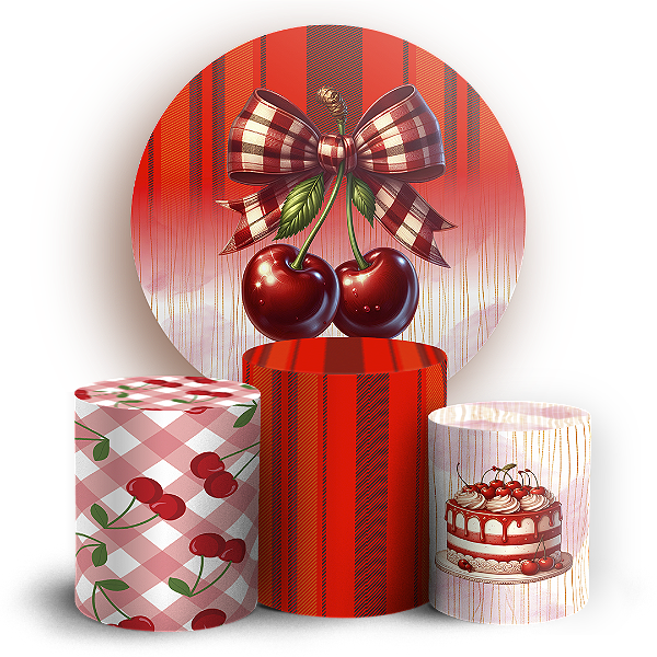 KIT Redondo e Trio - Cerejinha - Sublimado 3D