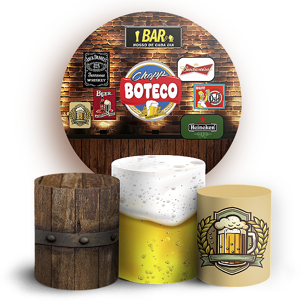 KIT Redondo e Trio - Boteco - Sublimado 3D