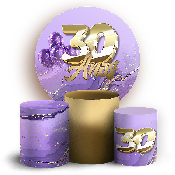 KIT Redondo e Trio - 30 Anos - Sublimado 3D