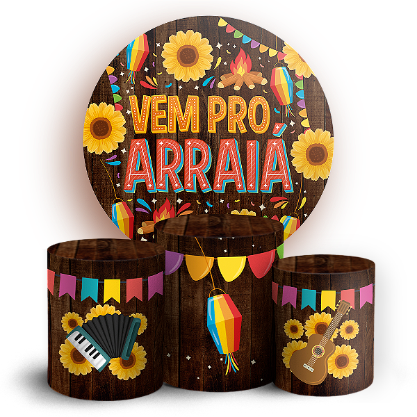 KIT Redondo e Trio - Festa Junina - Sublimado 3D