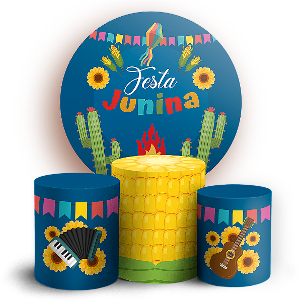 KIT Redondo e Trio - Festa Junina - Sublimado 3D
