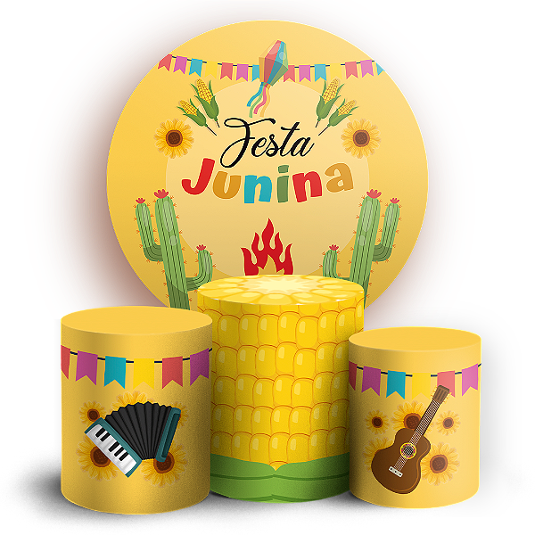 KIT Redondo e Trio - Festa Junina - Sublimado 3D