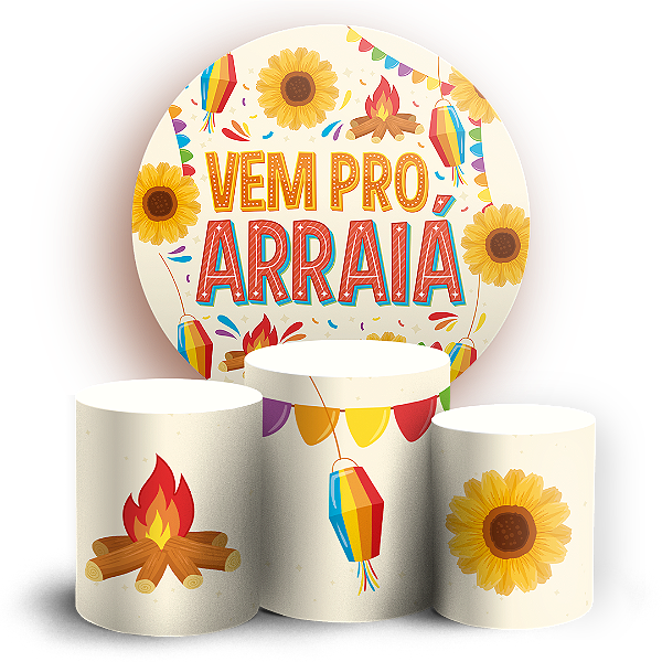 KIT Redondo e Trio - Festa Junina - Sublimado 3D