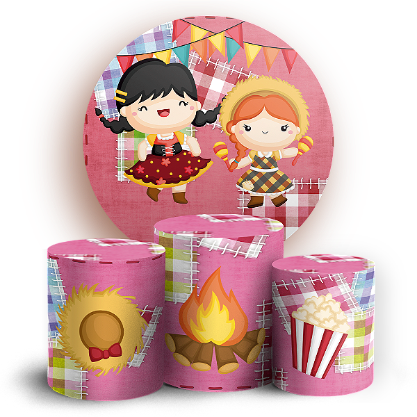 KIT Redondo e Trio - Festa Junina - Sublimado 3D