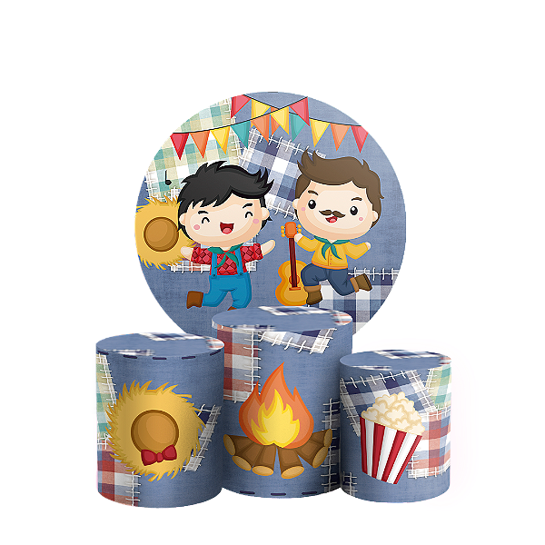 KIT Redondo e Trio - Festa Junina - Sublimado 3D