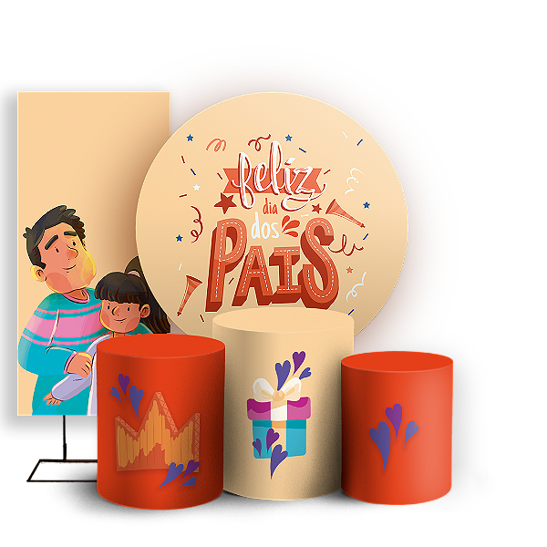 KIT Redondo Trio e Faixa - Dia dos Pais - Sublimado 3D