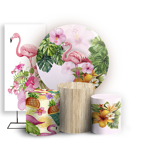 KIT Redondo Trio e Faixa - Tropical Floral - Sublimado 3D