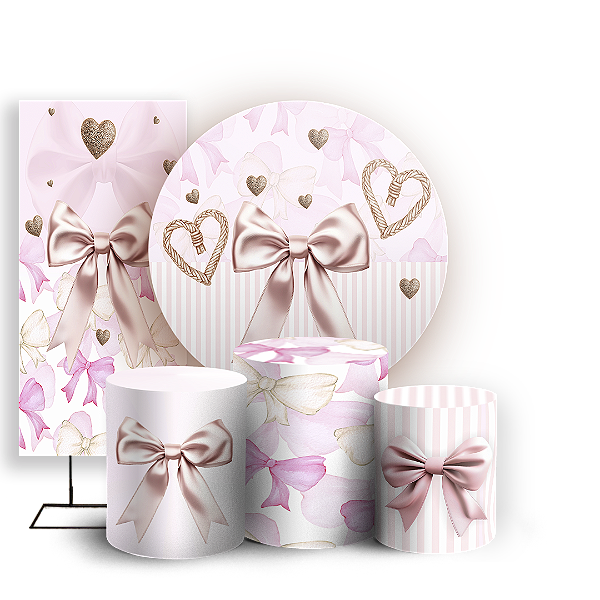 KIT Redondo Trio e Faixa - Laços - Sublimado 3D