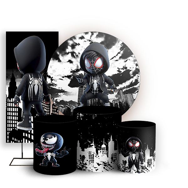KIT Redondo Trio e Faixa - Homem Aranha - Sublimado 3D