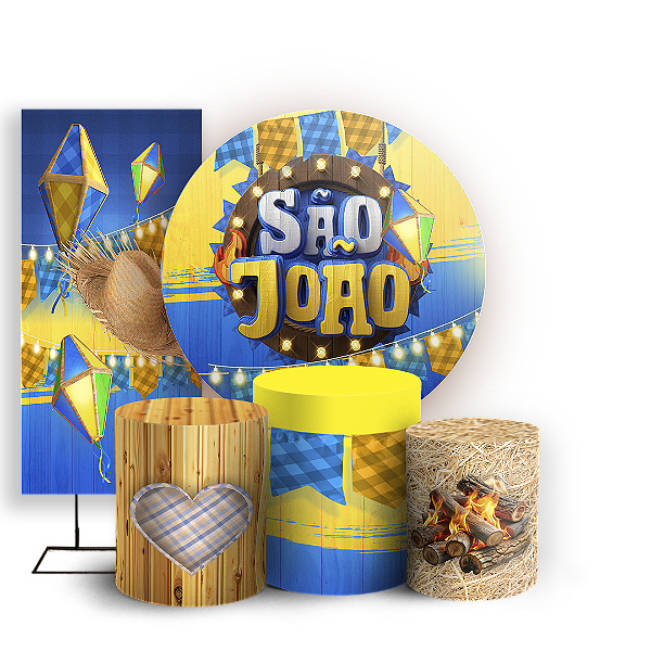 KIT Redondo Trio e Faixa - Festa Junina - Sublimado 3D