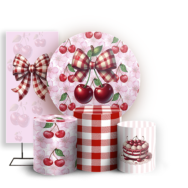 KIT Redondo Trio e Faixa - Cerejinha - Sublimado 3D
