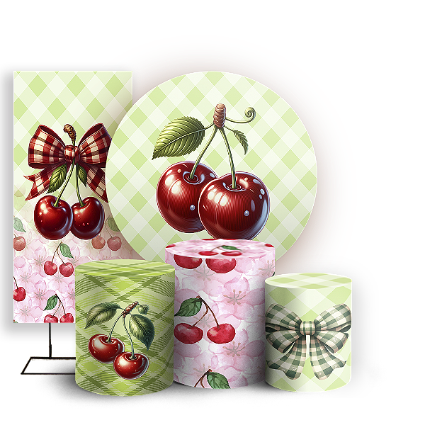 KIT Redondo Trio e Faixa - Cerejinha - Sublimado 3D