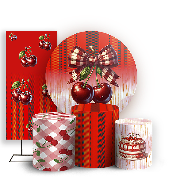 KIT Redondo Trio e Faixa - Cerejinha - Sublimado 3D