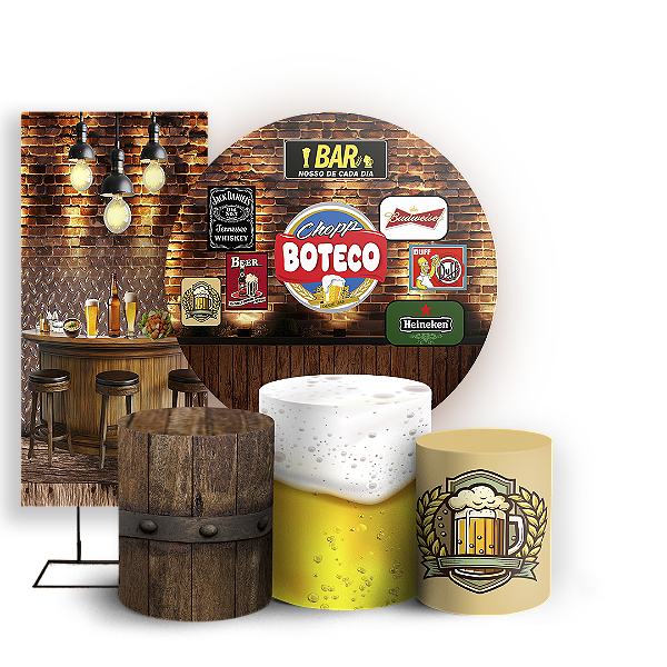 KIT Redondo Trio e Faixa - Boteco - Sublimado 3D