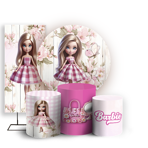 KIT Redondo Trio e Faixa - Barbie - Sublimado 3D