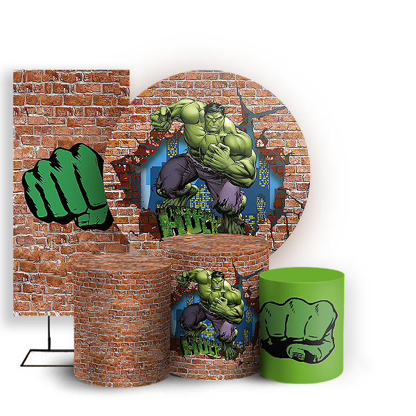 KIT Redondo Trio e Faixa - Hulk - Sublimado 3D