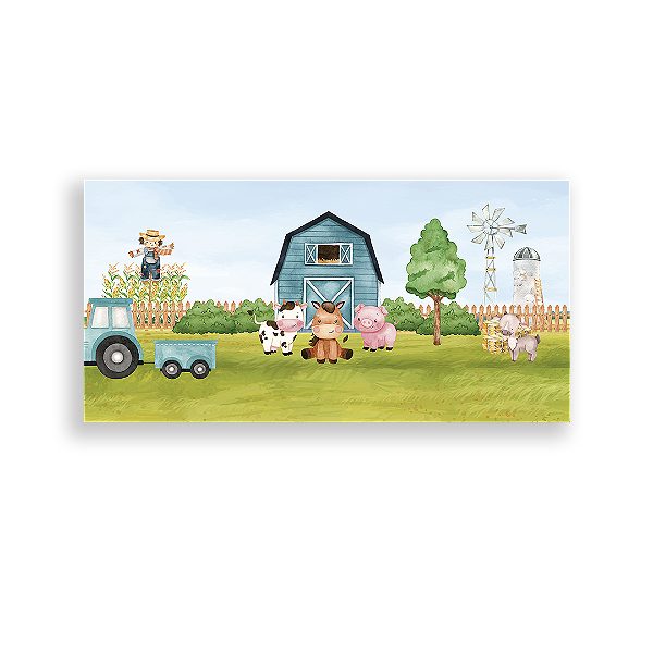 Painel Retangular - Fazendinha - Sublimado 3D