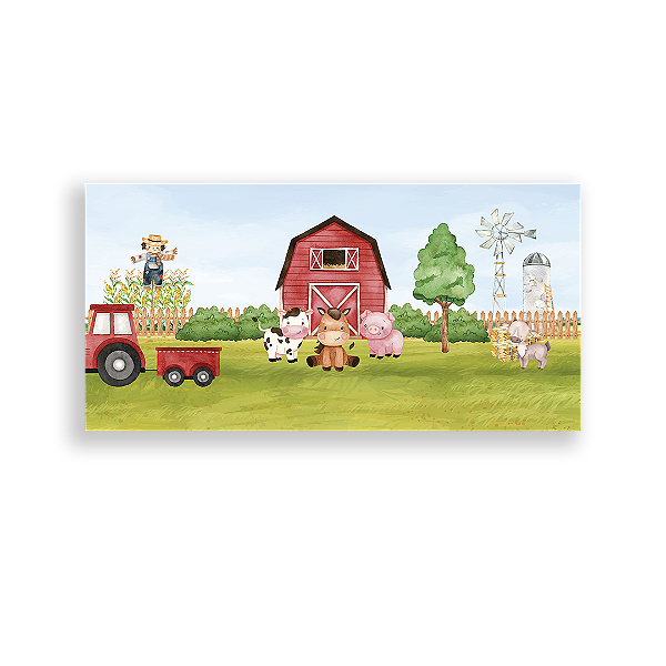 Painel Retangular - Fazendinha - Sublimado 3D