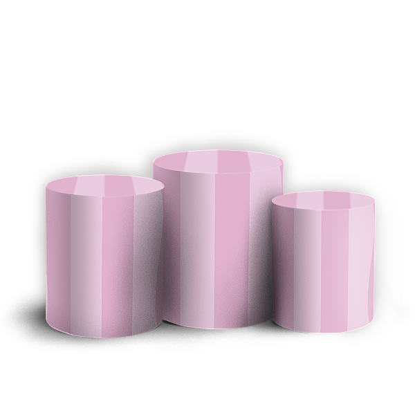 Trio Cilindro - Fundo Listras Rosas Victoria's Secret - Sublimado 3D