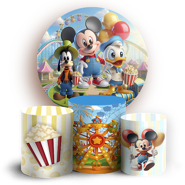 KIT Redondo e Trio - Turma Do Mickey E Minnie - Sublimado 3D