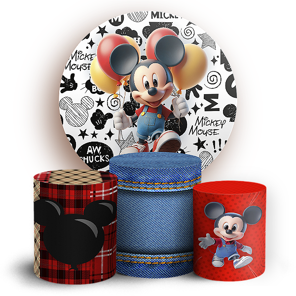 KIT Redondo e Trio - Mickey - Sublimado 3D